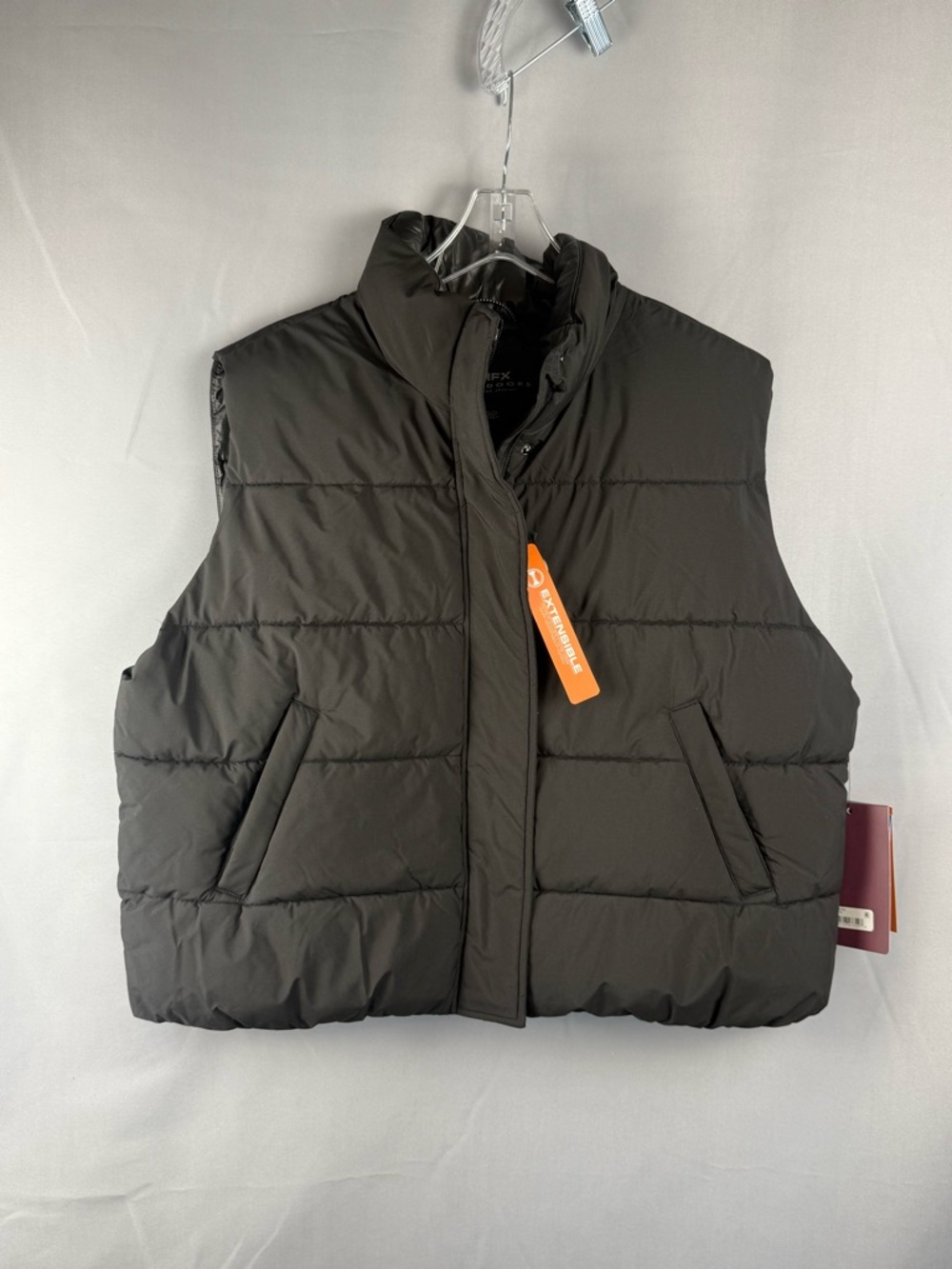 HFX Cropped Black Puffer Vest XL NWT Lightweight Insulated